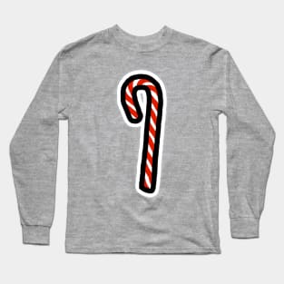 A Candy Cane for Christmas Minimal Art Long Sleeve T-Shirt